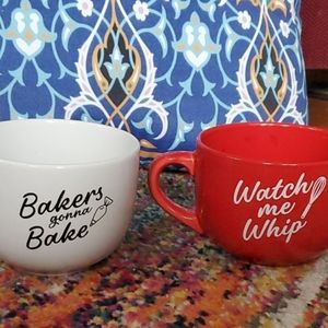 baking themed mugs, set of 2